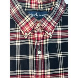 Ralph Lauren Logo Mens Soft Cotton Shirt Classic Fit Long Sleeve Plaid Button Up